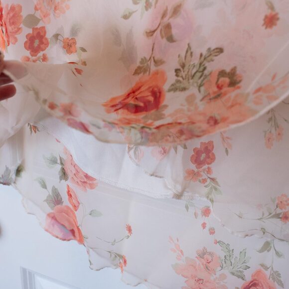 VTG XL Fashion Bug Sheer Floral Midi Skirt Overlay Lace Fairycore | Light Spring - Picture 5 of 8